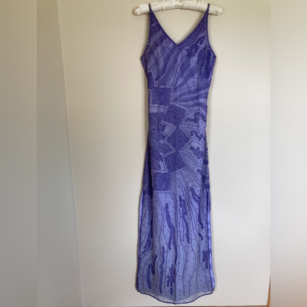 Adrianna Papell Silk Beaded Evening Gown size 6